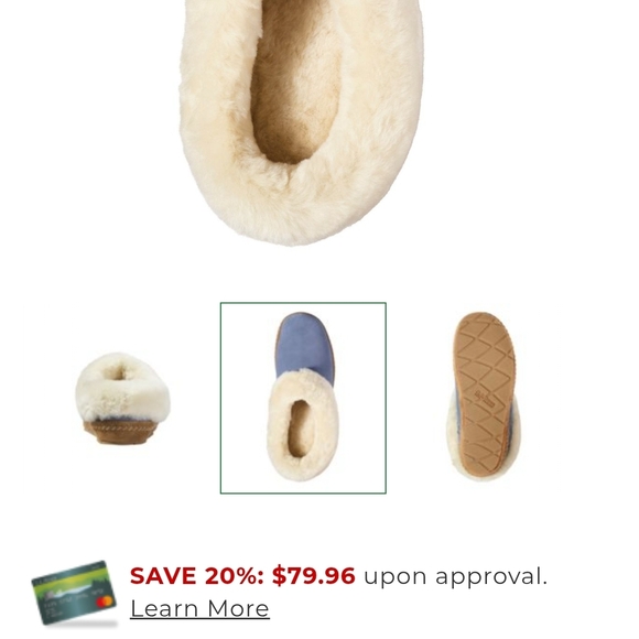 LL Bean Cozy Blue Suede Women's Slippers - Picture 7 of 7